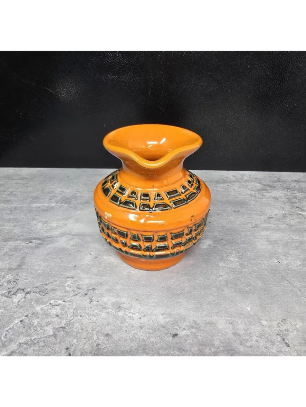 Bitossi Italy Italian Orange Pitcher Vase MCM POTTERY Colorful Statement